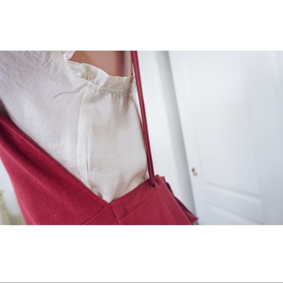 NEW! Red Culotte Overalls, Tie Back - Picture 4 of 8